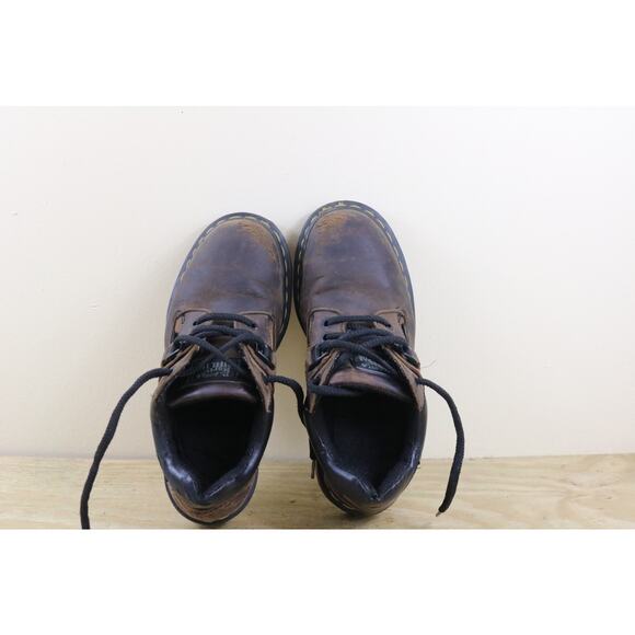 Doc Martens Mens 7 Brown Leather Industrial Steel Toe Vintage England View Photo - Picture 4 of 14